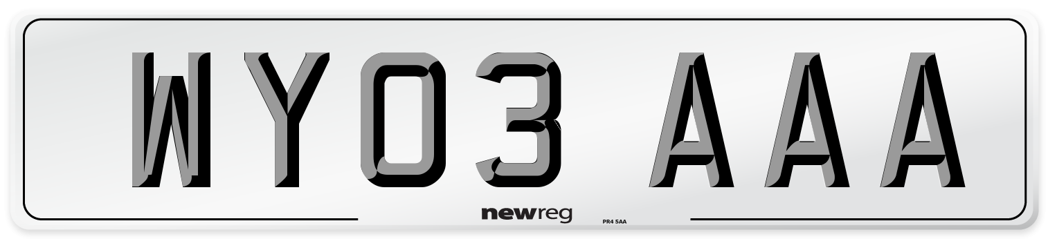 WY03 AAA Number Plate from New Reg